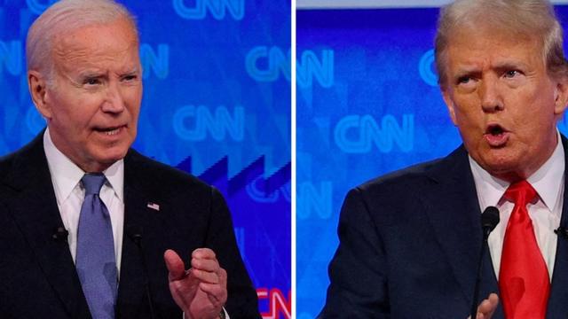 Joe Biden and Donald Trump at the presidential debate in Atlanta in June